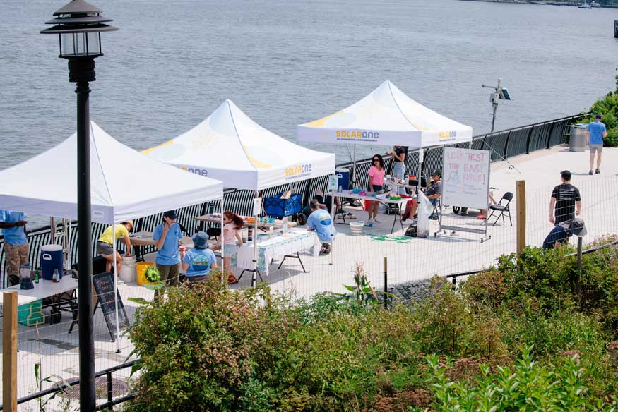 People Plants and Water at Stuy Cove
